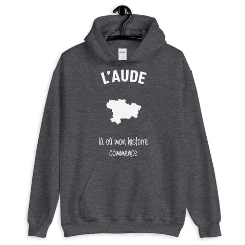 Aude là où mon histoire commence - Sweatshirt à capuche - Ici & Là - T-shirts & Souvenirs de chez toi