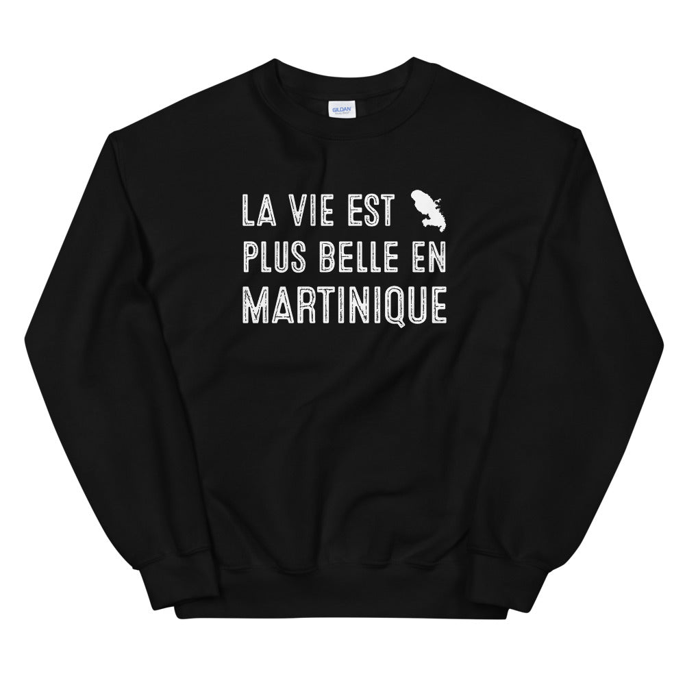 Sweatshirt Martinique bleu marine dos - La vie est plus belle en Martinique