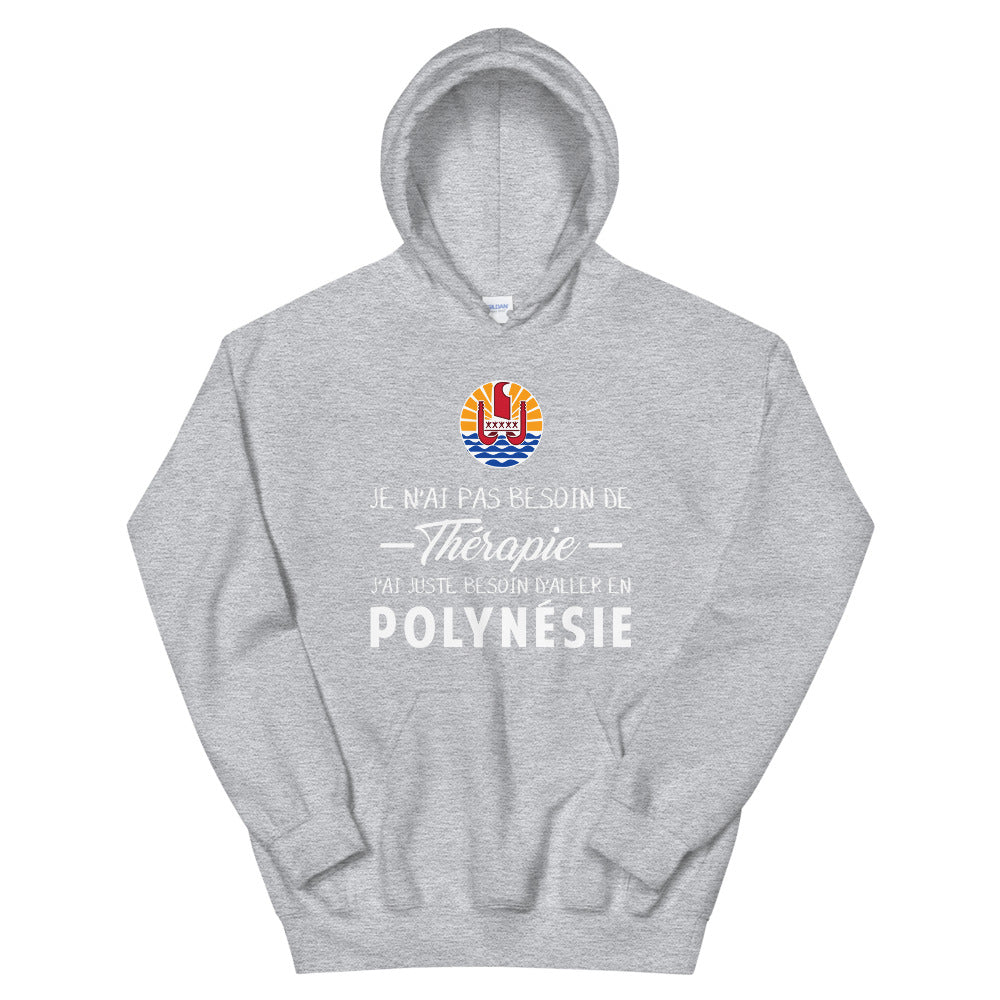 Sweatshirt Polynésie gris sport - Pas besoin de thérapie