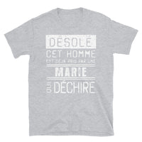 Thumbnail for T-shirt Marie désolé bleu marine dos - Désolé ce mec est pris