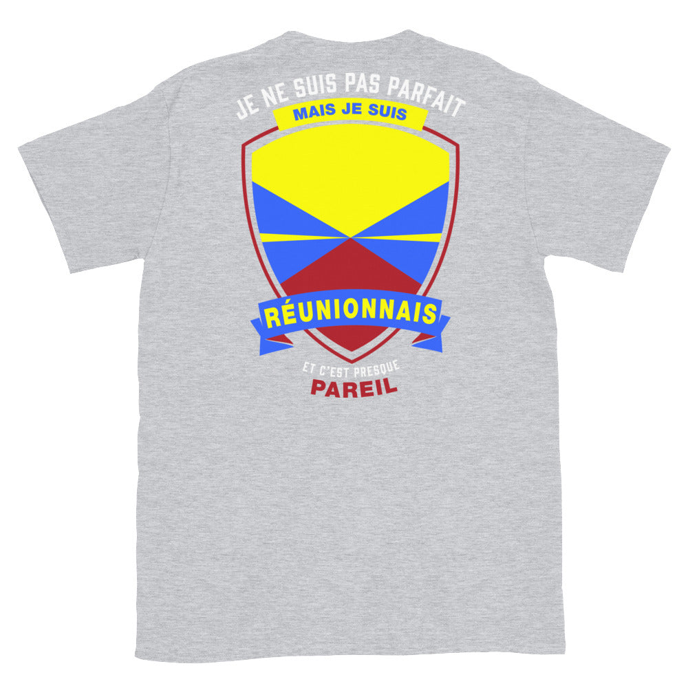 T-shirt Réunion bleu marine dos - Je ne suis pas parfait mais.