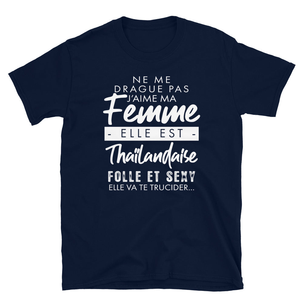 T-shirt Thaïlande gris foncé chiné - Ne me drague pas, c'est ma femme !