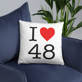I love 48  Lozère - NY style - Coussin décoratif - Ici & Là - T-shirts & Souvenirs de chez toi