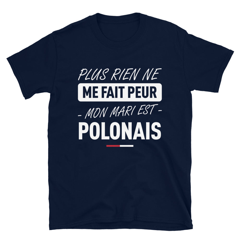 T-shirt Pologne noir dos - Plus rien ne me fait peur ma femme est