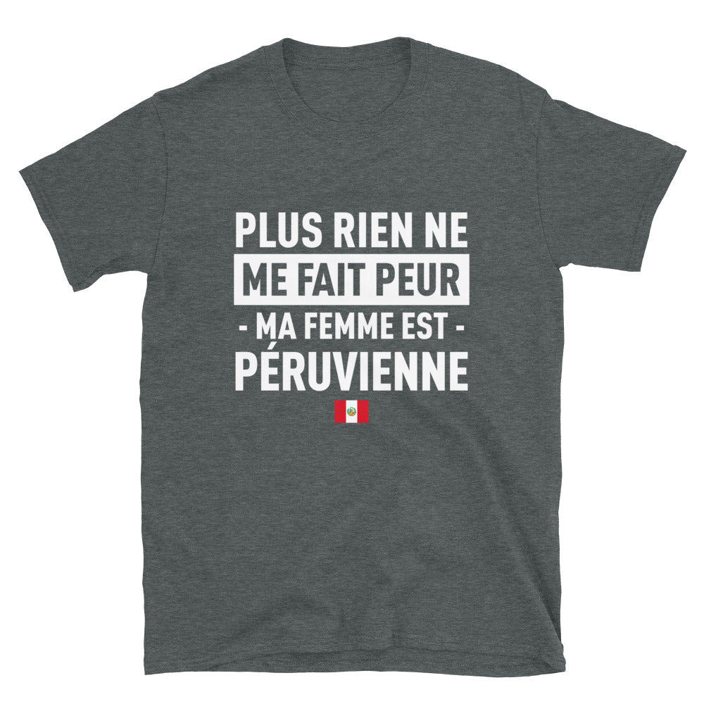 T-shirt Pérou bleu marine - Plus rien ne me fait peur ma femme est