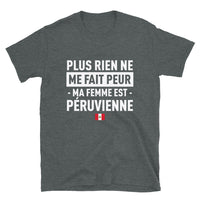 Thumbnail for T-shirt Pérou bleu marine - Plus rien ne me fait peur ma femme est
