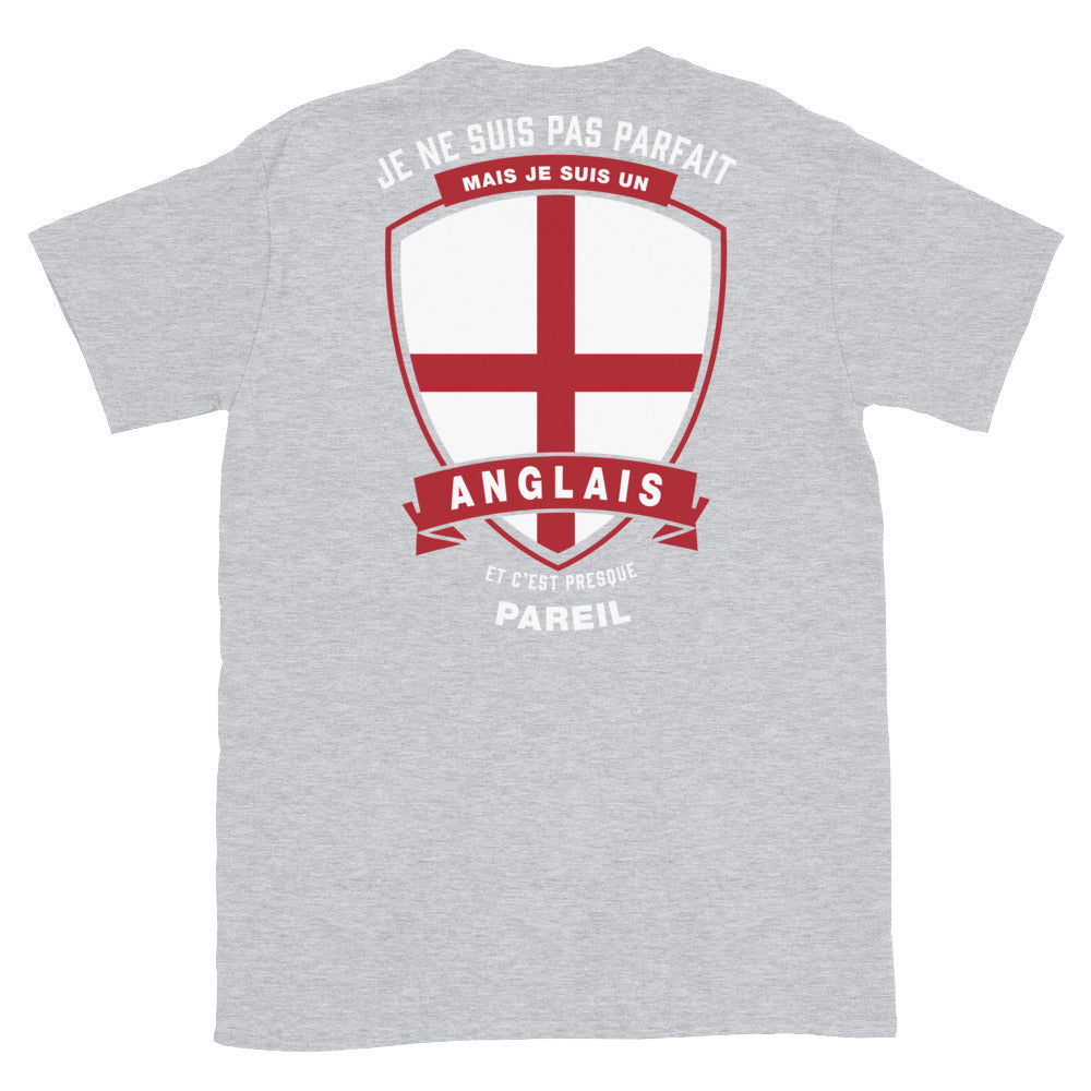 T-shirt parfait anglais bleu marine dos - Je ne suis pas parfait mais