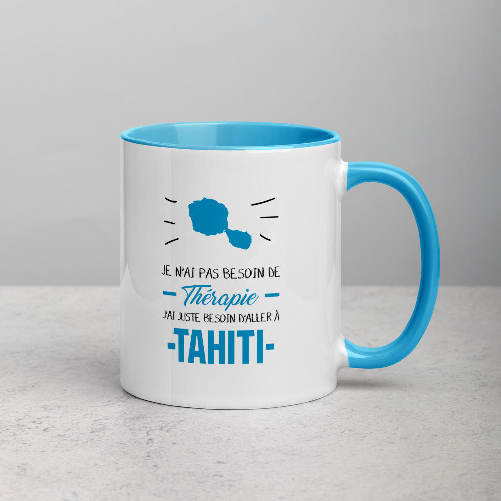 Mug Thérapie Tahiti à l'intérieur bleu lagon