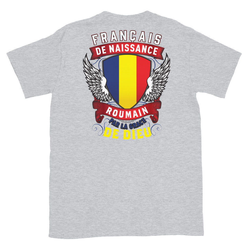 T-shirt Roumain bleu marine dos - Fierté et humour à porter