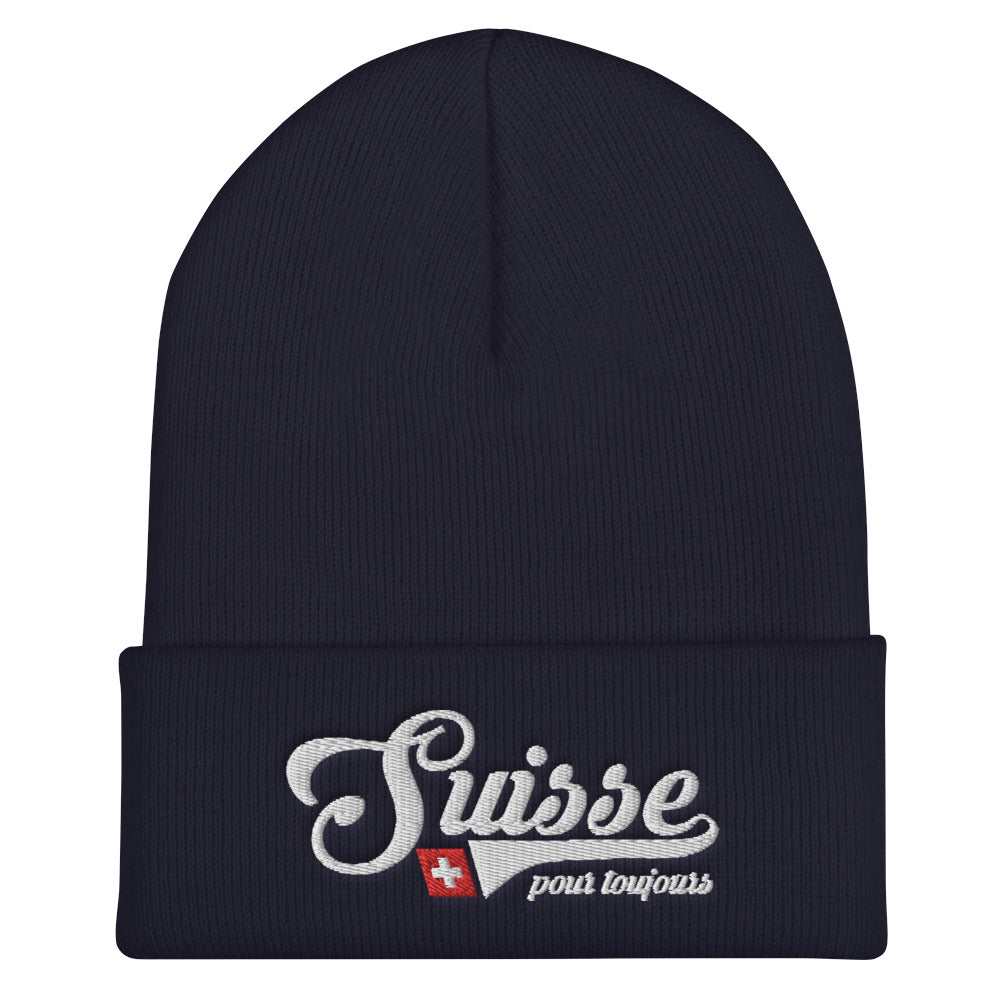 Bonnet Suisse noir dos - Pour toujours avec fierté