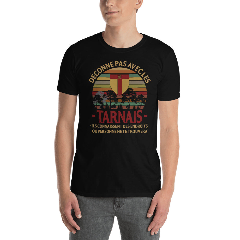 T-shirt Tarnais noir dos - Déconne pas avec humour local
