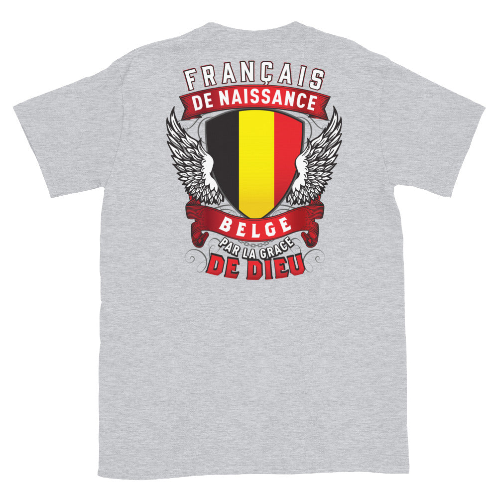 T-shirt Belgique gris sportif - La grâce de dieu en coton