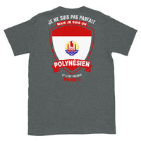 Thumbnail for T-shirt Polynésien gris foncé - Je ne suis pas parfait mais.