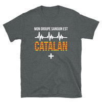 Thumbnail for T-shirt Catalan gris foncé chiné dos - Mon groupe sanguin Catalan plus