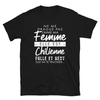 Thumbnail for T-shirt Chili noir - Ne me drague pas ma femme est Chilienne