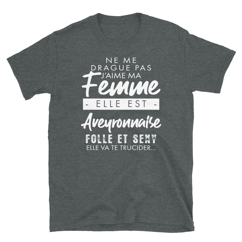 T-shirt Aveyron gris foncé chiné - Ne me drague pas