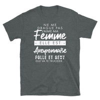 Thumbnail for T-shirt Aveyron gris foncé chiné - Ne me drague pas