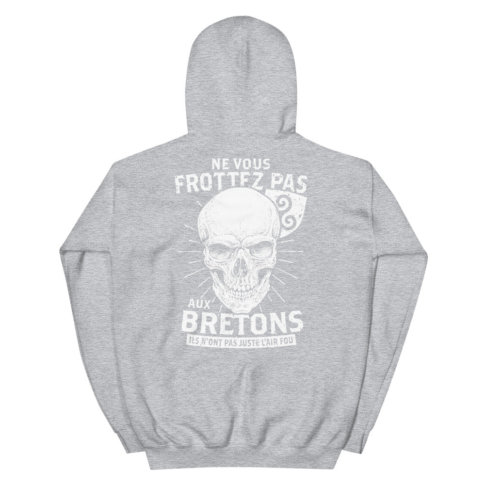 Sweatshirt Bretagne bleu marine dos - Ne vous frottez pas aux Bretons