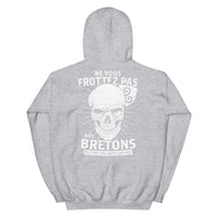 Thumbnail for Sweatshirt Bretagne bleu marine dos - Ne vous frottez pas aux Bretons