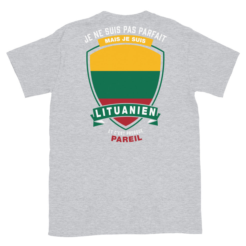 T-shirt Lituanien bleu marine dos - Je ne suis pas parfait mais