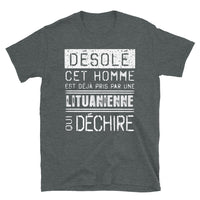 Thumbnail for T-shirt Lituanien bleu marine - Désolé, il est pris par une fille