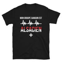 Thumbnail for T-shirt Alsacien noir - Groupe sanguin humoristique