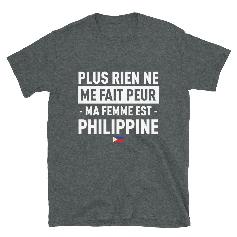T-shirt Philippine gris foncé - Plus rien ne me fait peur ma femme est