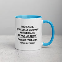 Thumbnail for Amie Joyeux plus merdique anniversaire de tous les temps  r - Mug Tasse Couleurs intérieures - Ici & Là - T-shirts & Souvenirs de chez toi