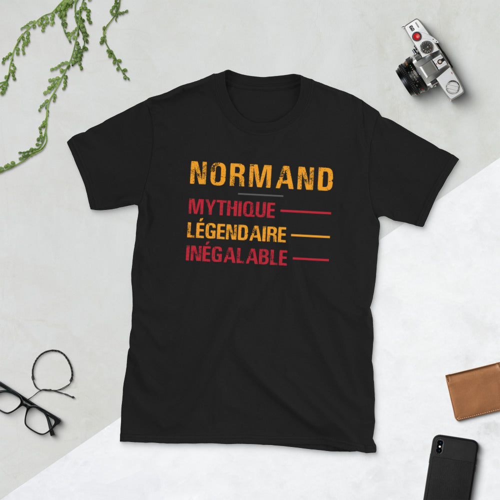 T-shirt Normand gris foncé chiné - Design humoristique sur les origines