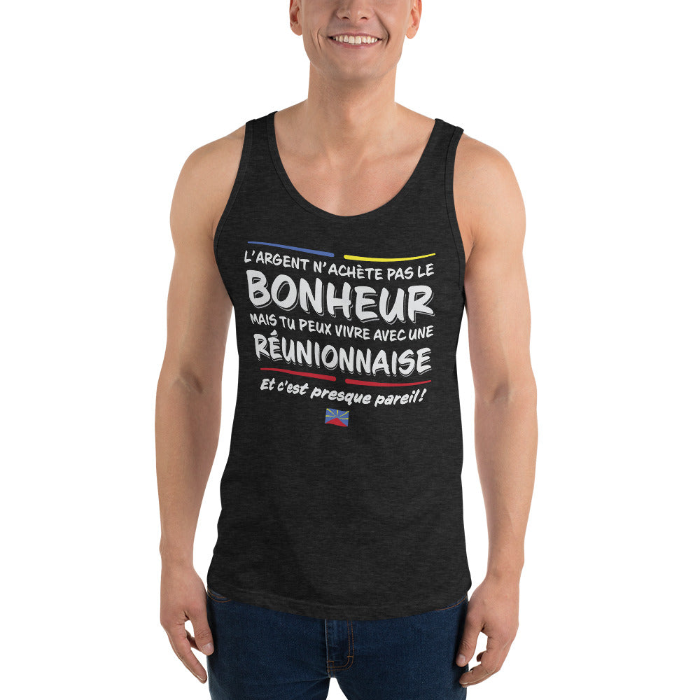 Argent, Bonheure Réunionnaise - Débardeur Premium Shirt - Ici & Là - T-shirts & Souvenirs de chez toi