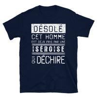Thumbnail for T-shirt Iseroise noir dos - Désolé, ce mec est pris par une fille qui déchire