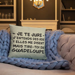 Tire toi en Guadeloupe - Coussin décoratif et humoristique sur la Guadeloupe - Ici & Là - T-shirts & Souvenirs de chez toi