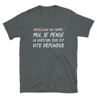 Thumbnail for T-shirt Franche-Comté gris foncé chiné dos - La question est vite répondue