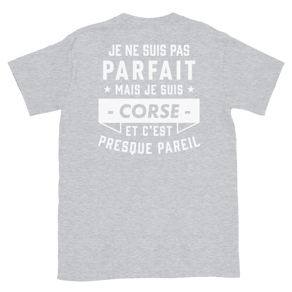 T-shirt Corse bleu marine dos - Je ne suis pas parfait mais.