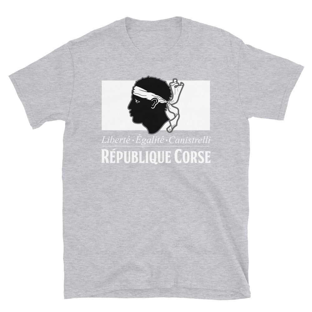 T-shirt Corse gris sport - Liberté, égalité et canistrelli