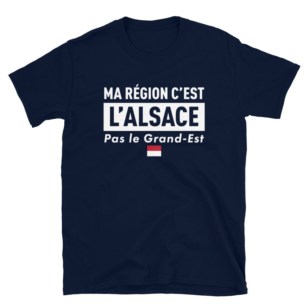 T-shirt Alsace gris foncé chiné dos - Ma région c'est l'Alsace