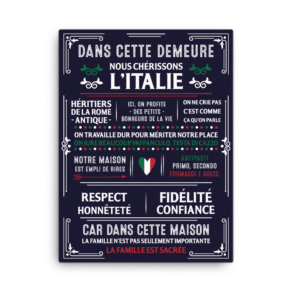 Cadre décoratif Italie - Dans cette demeure nous chérissons l'Italie