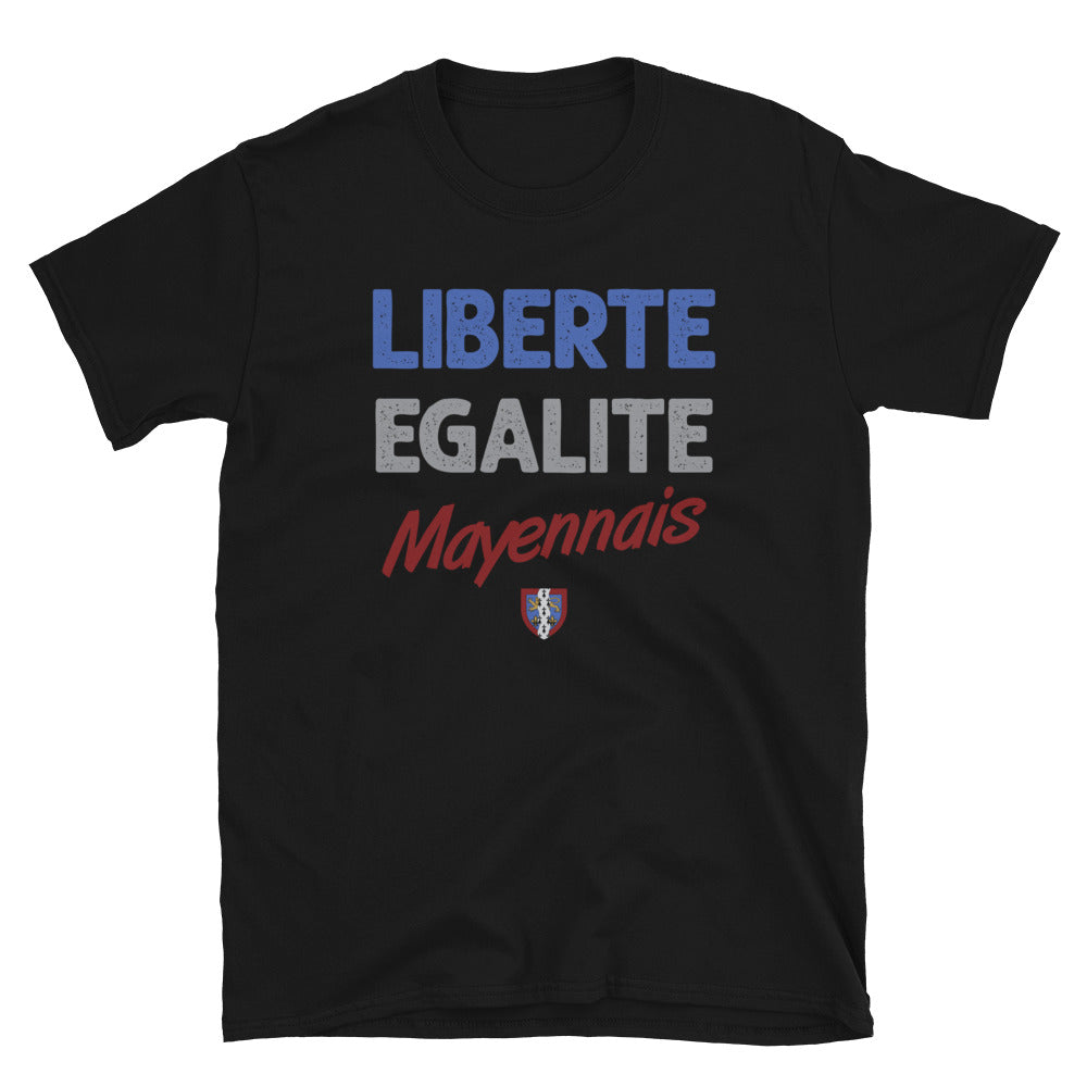 T-shirt Mayennais noir - Liberté, égalité, fierté locale