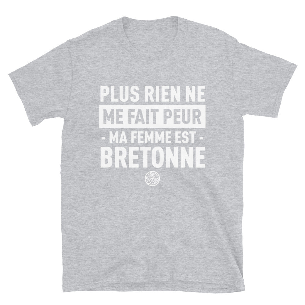 T-shirt Bretagne bleu marine dos - Plus rien ne me fait peur ma femme est