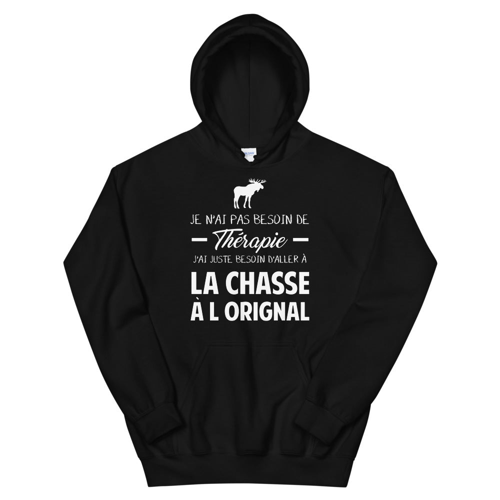 Chasse à l'orignal Thérapie - Sweatshirth à capuche - Ici & Là - T-shirts & Souvenirs de chez toi