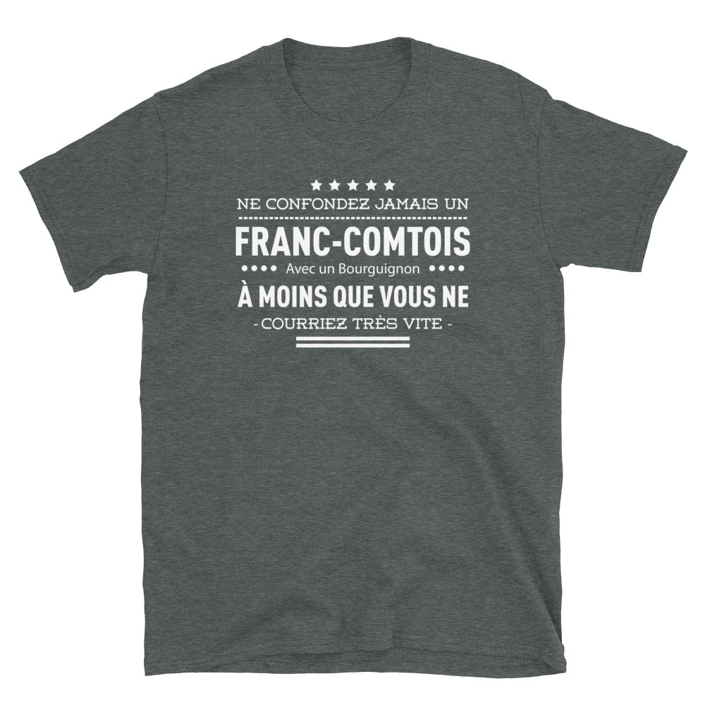 T-shirt Franche-Comté bleu marine dos - Ne confondez pas un Franc-comtois