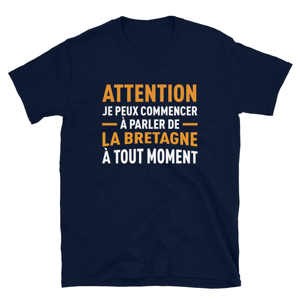 T-shirt Bretagne gris foncé chiné - Je peux parler de la Bretagne à tout moment