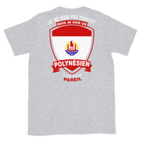 Thumbnail for T-shirt Polynésien gris sportif - Je ne suis pas parfait mais.