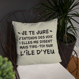 Tire toi sur l'Île d'Yeu - Coussin décoratif et humoristique sur l'Ile d'Yeu en Vendée - Ici & Là - T-shirts & Souvenirs de chez toi