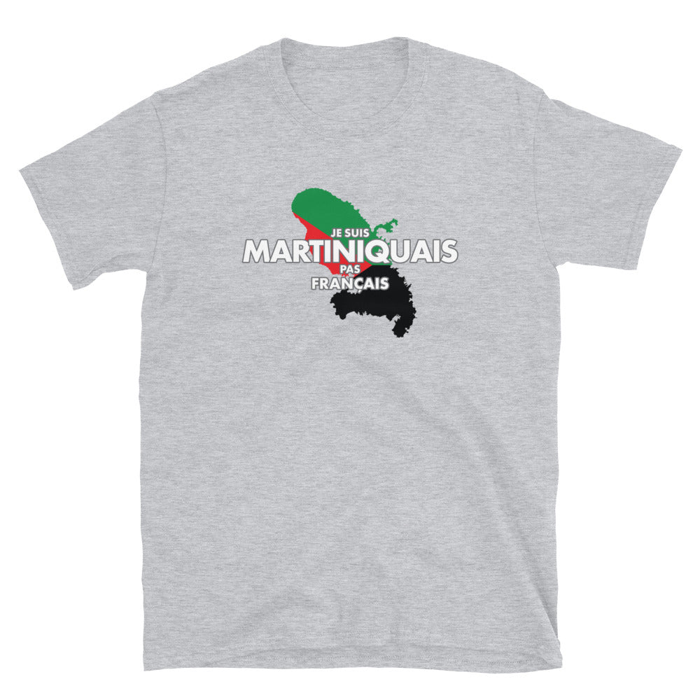 T-shirt Martinique gris foncé chiné dos - Martiniquais pas Français