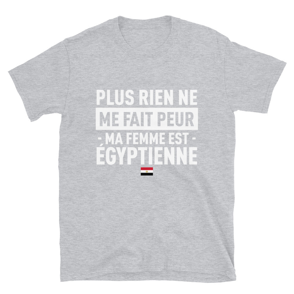 T-shirt Égypte bleu marine dos - Plus rien ne me fait peur ma femme est