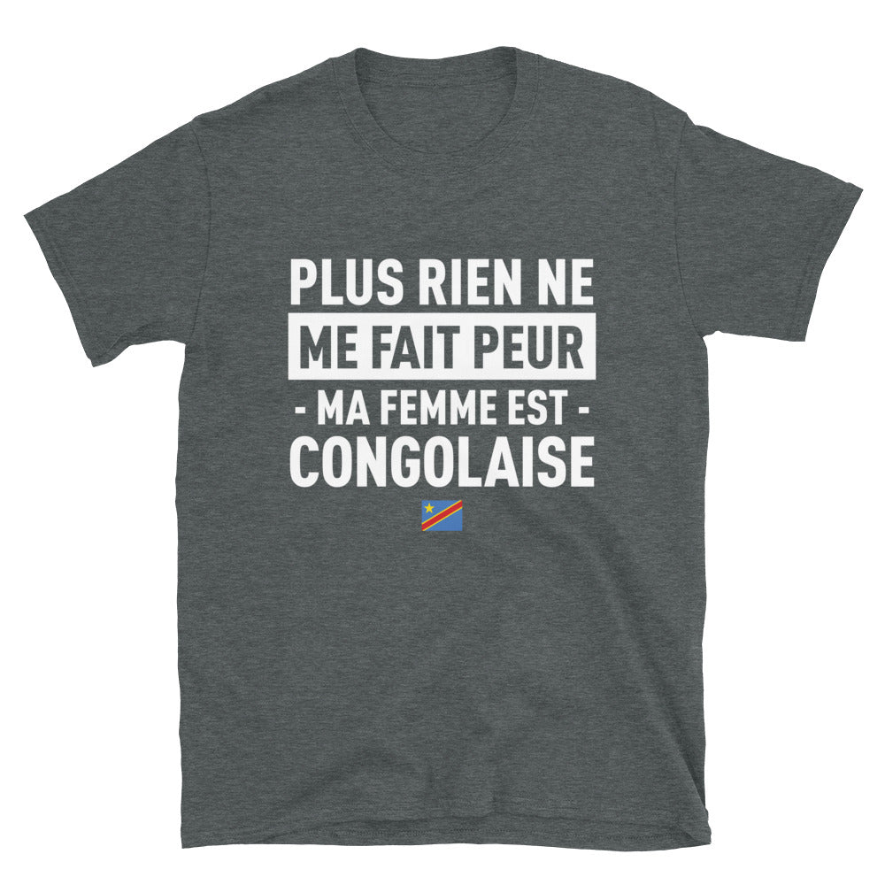 T-shirt Congo bleu marine - Plus rien ne me fait peur ma femme est