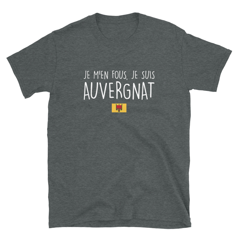 T-shirt Auvergne gris foncé chiné - M'en fous, je suis Auvergnat