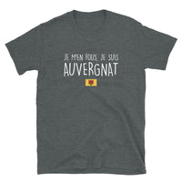 Thumbnail for T-shirt Auvergne gris foncé chiné - M'en fous, je suis Auvergnat