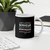 Bonheur & réunionnaise - Mug Noir - Ici & Là - T-shirts & Souvenirs de chez toi